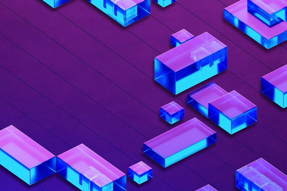 Digital purple squares geometric background