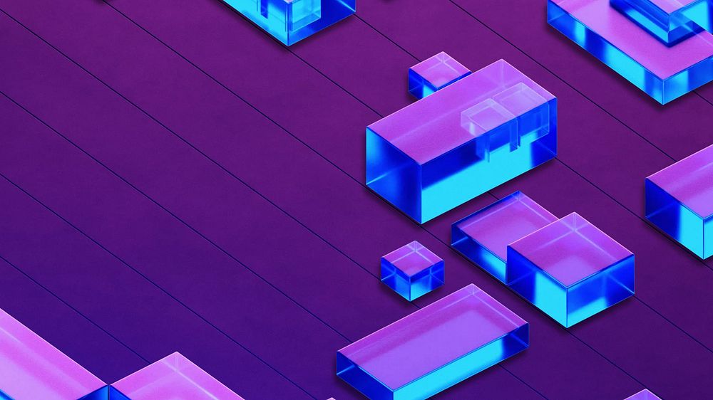 Digital purple squares desktop wallpaper