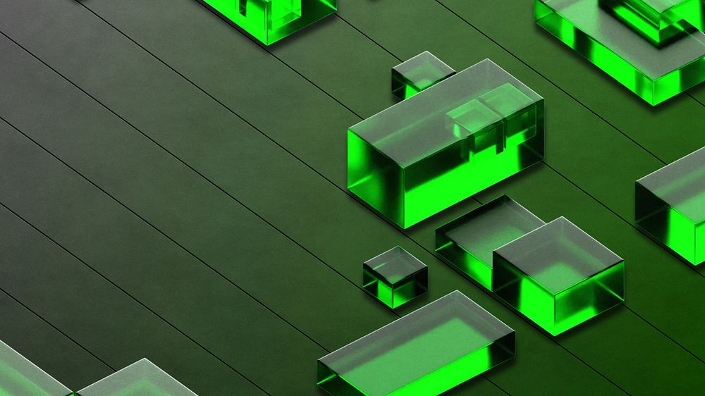 Digital green squares desktop wallpaper