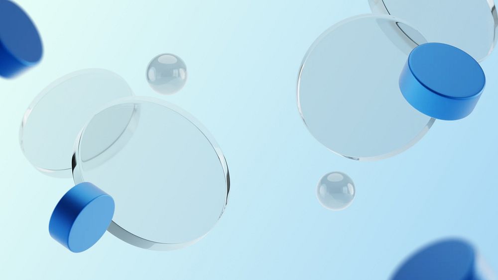 Light blue geometric desktop wallpaper, digital remix