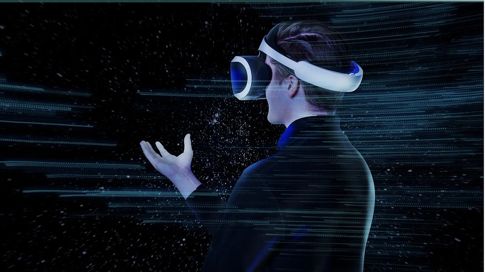 Metaverse VR technology, digital remix