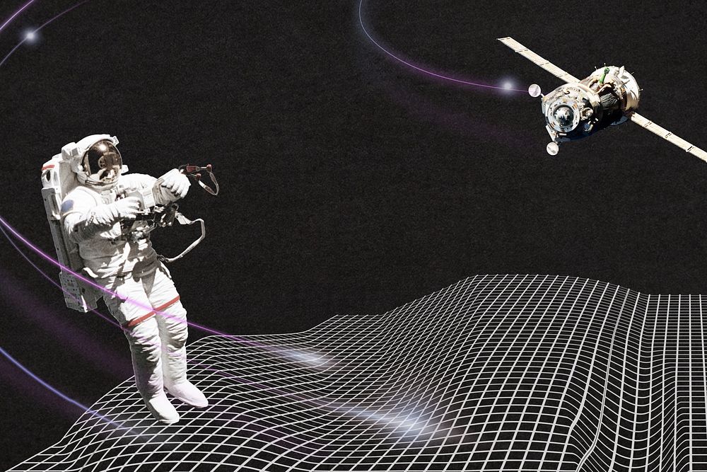 Astronaut futuristic technology background