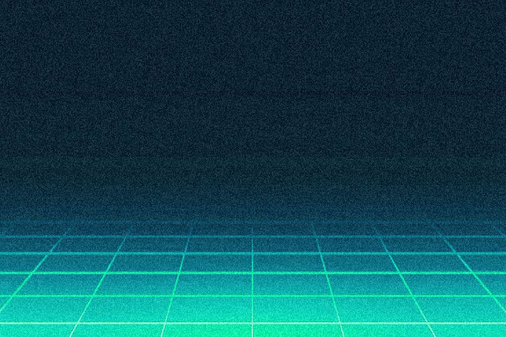 Gradient green wireframe background, retro-futuristic digital remix