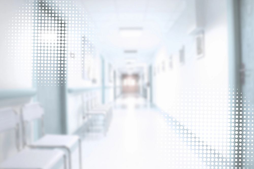 Hospital hallway background, medical digital remix