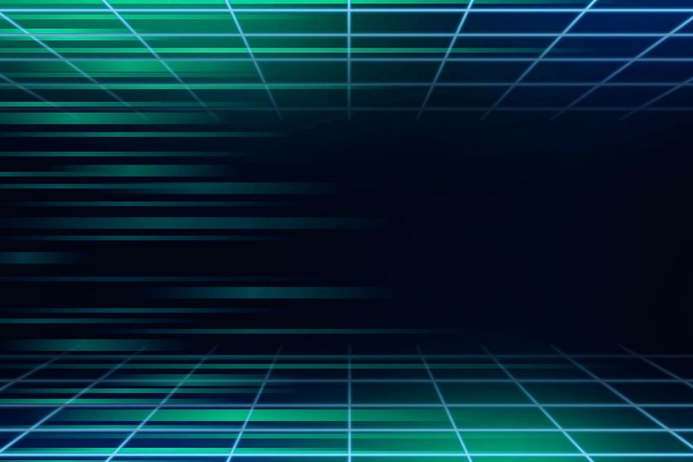 Green digital wireframe background, retro-futuristic