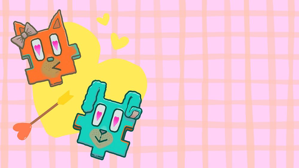 Dog couple cartoon computer wallpaper, | Premium Photo - rawpixel