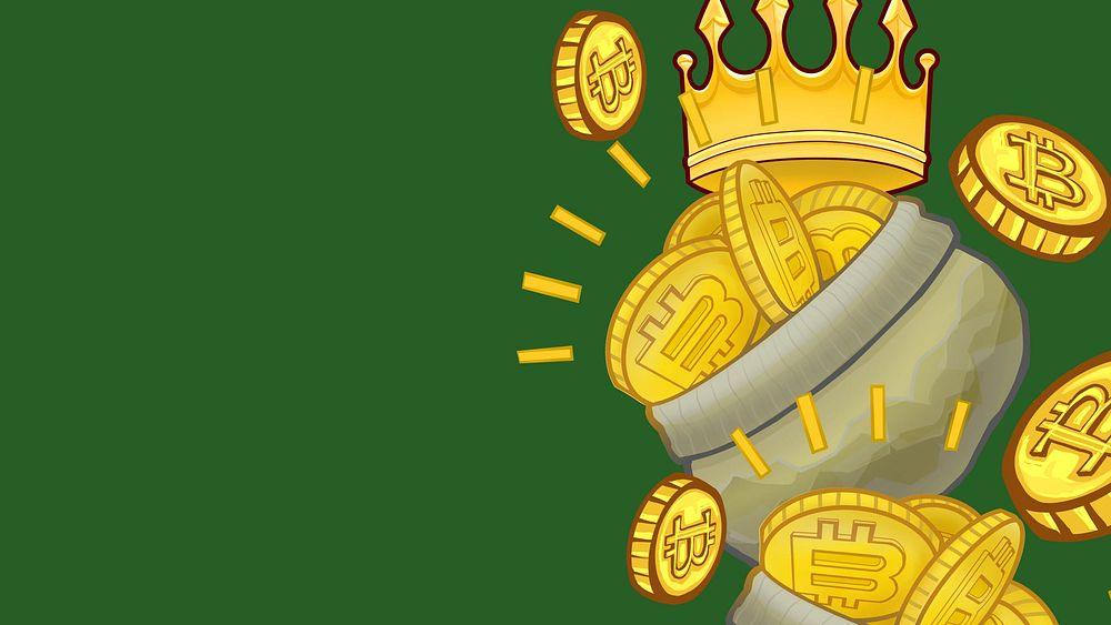 Treasure money bag desktop wallpaper, green background