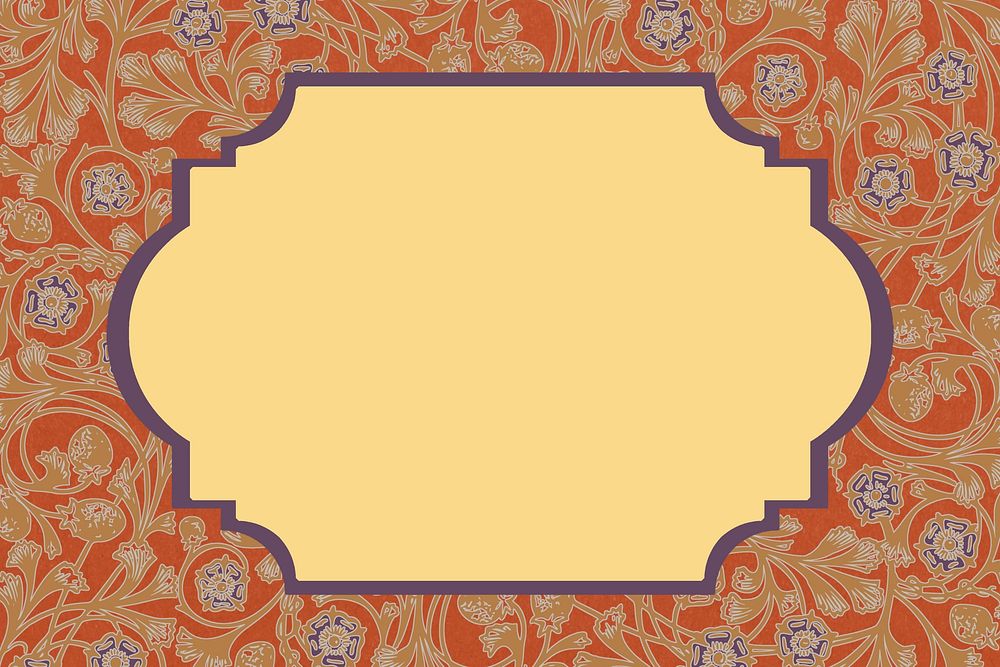 Leafy patterned frame background, brown vintage design, remixed by rawpixel