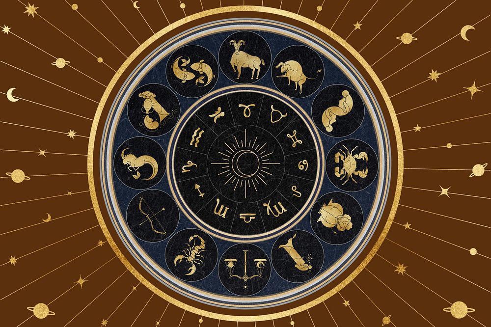 Alphonse Mucha’s zodiac sign background, famous Art Nouveau artwork, remixed by rawpixel