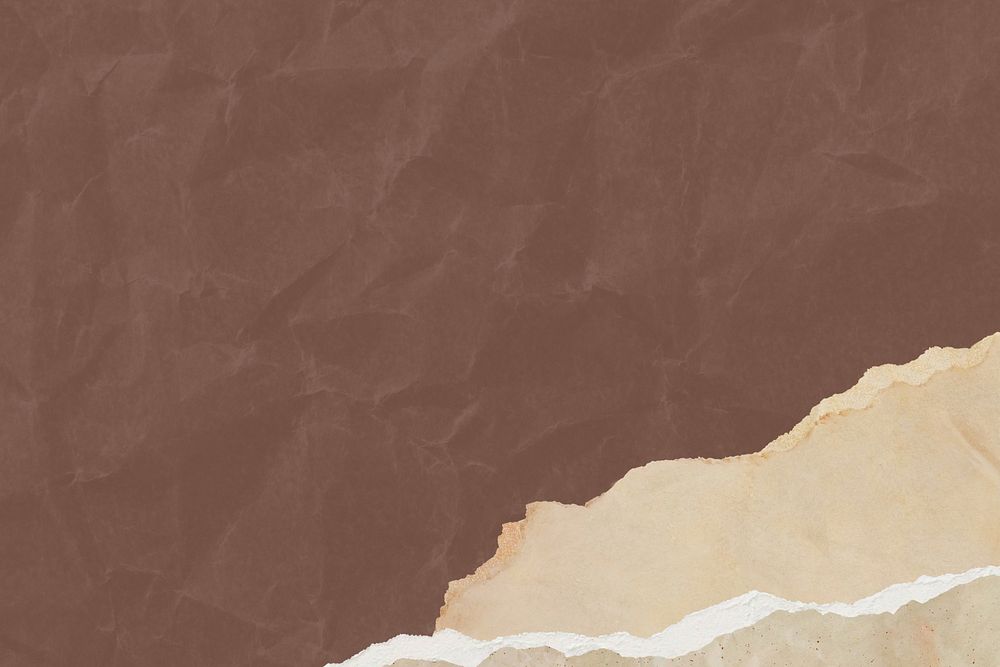 Wrinkled brown background, ripped paper border design