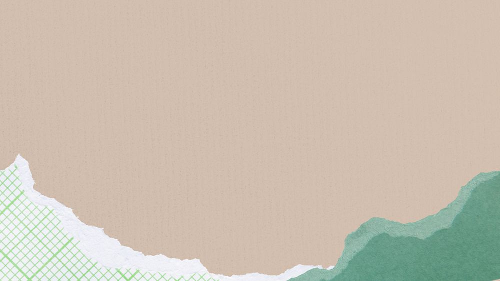 Brown desktop wallpaper, ripped green paper border
