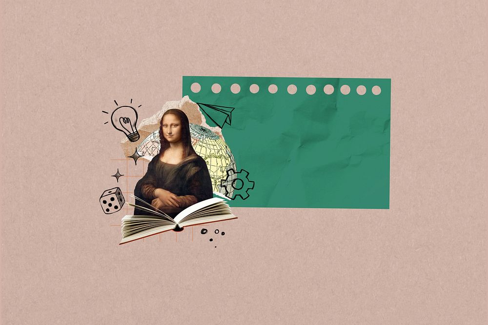 Mona Lisa green note background. Leonardo da Vinci art remixed by rawpixel.