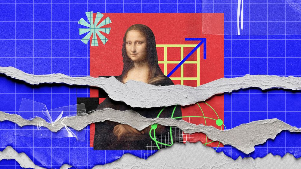 Mona Lisa computer wallpaper. Leonardo da Vinci art remixed by rawpixel.