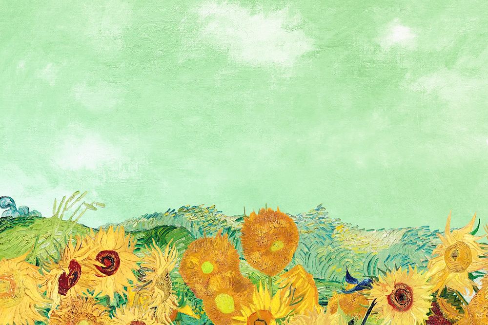 Van Gogh's landscape background, famous artwork design, remixed by rawpixel