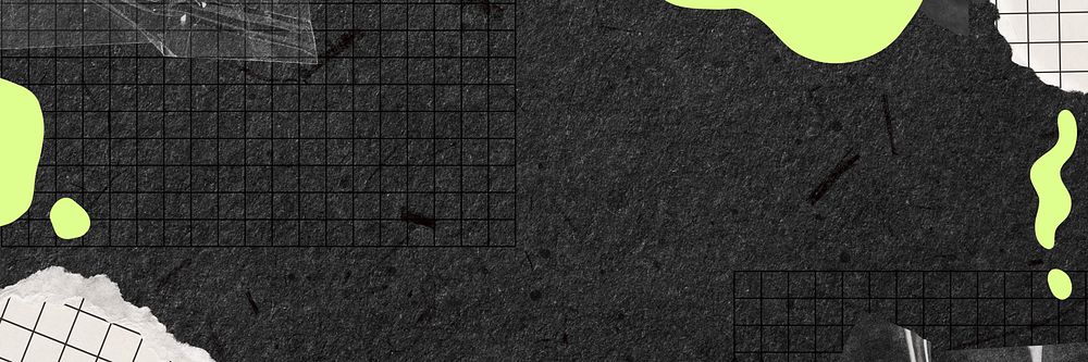 Abstract black grid background, neon green shapes