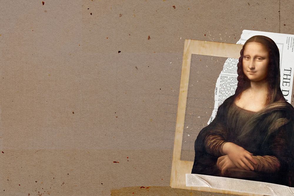 Mona Lisa aesthetic background, Leonardo da Vinci's famous artwork. Remixed by rawpixel.
