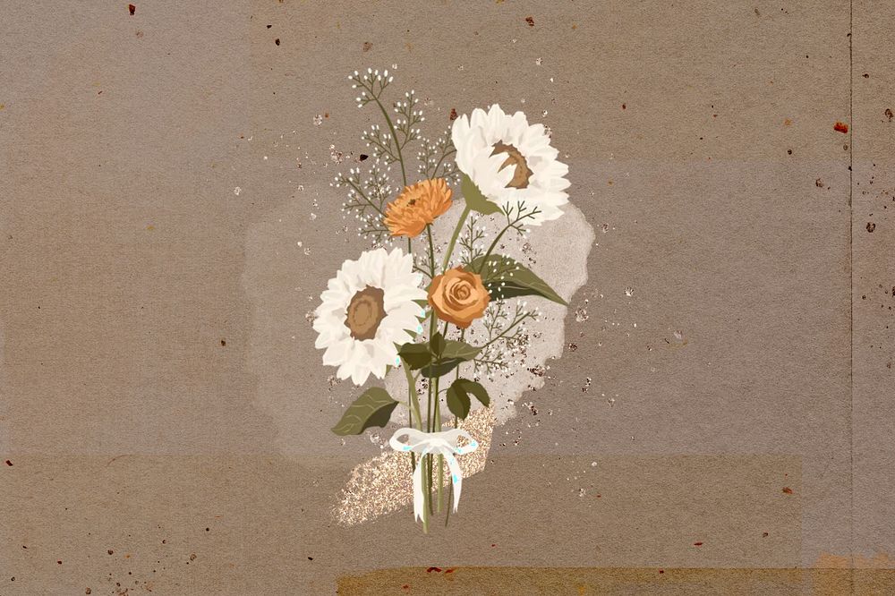 Flower bouquet, collage remix design