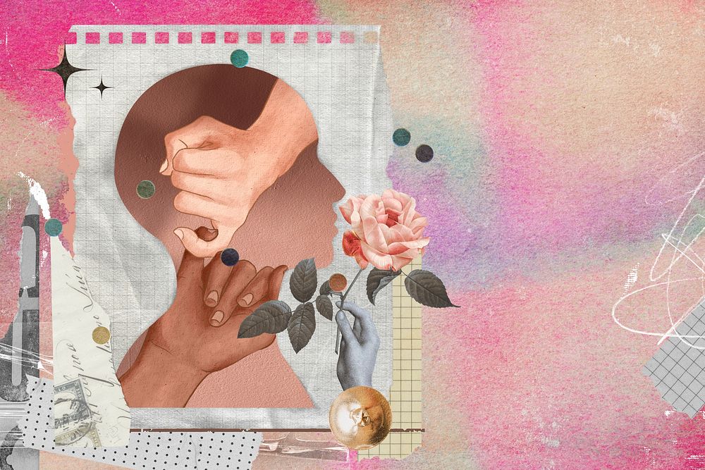 Diverse pinky promise background, creative paper collage