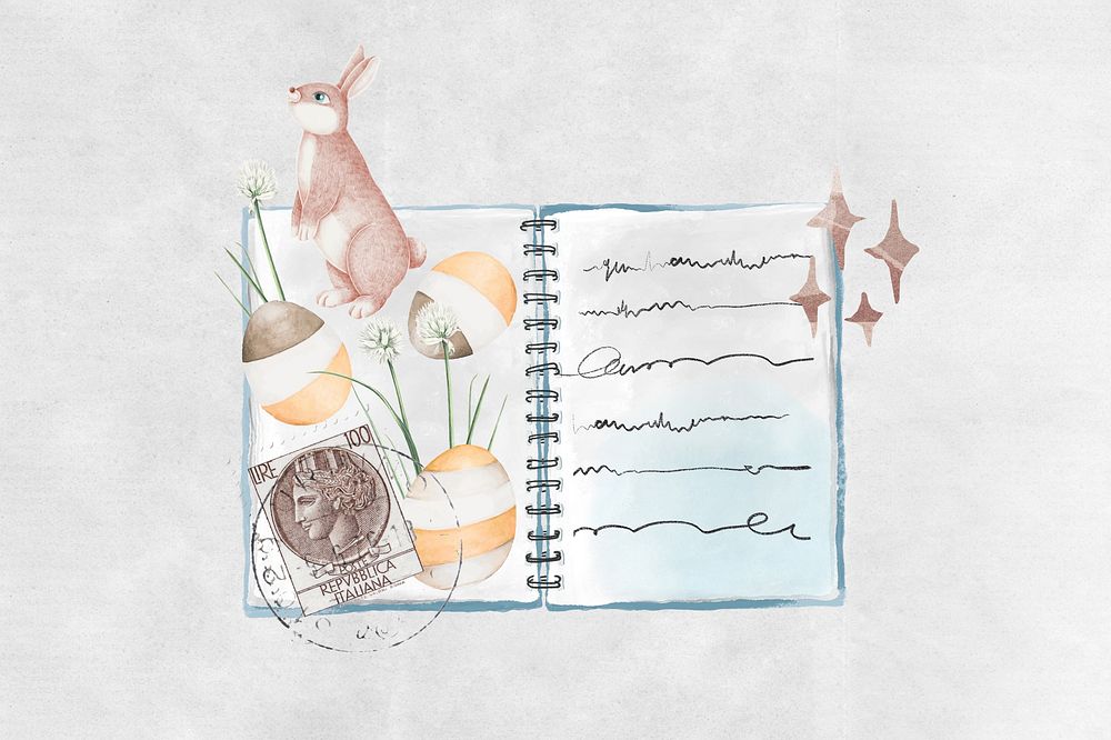 Easter journal aesthetic background, paper collage