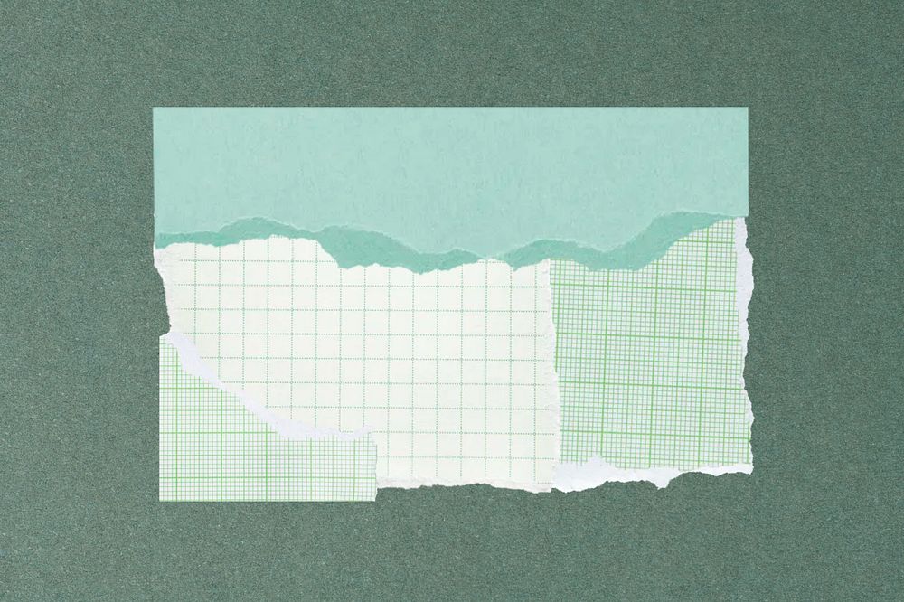 Green grid paper collage element