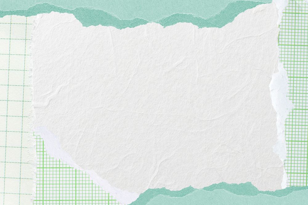 Ripped green paper frame background