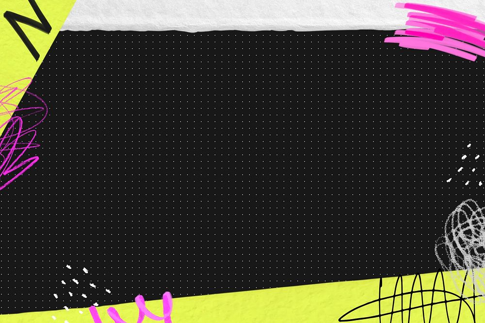 Off-white dotted pattern background, abstract graffiti border