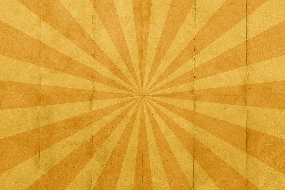 Yellow sun ray background, paper textured design