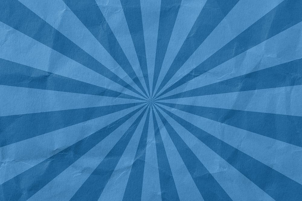 Blue sun ray background, paper textured design