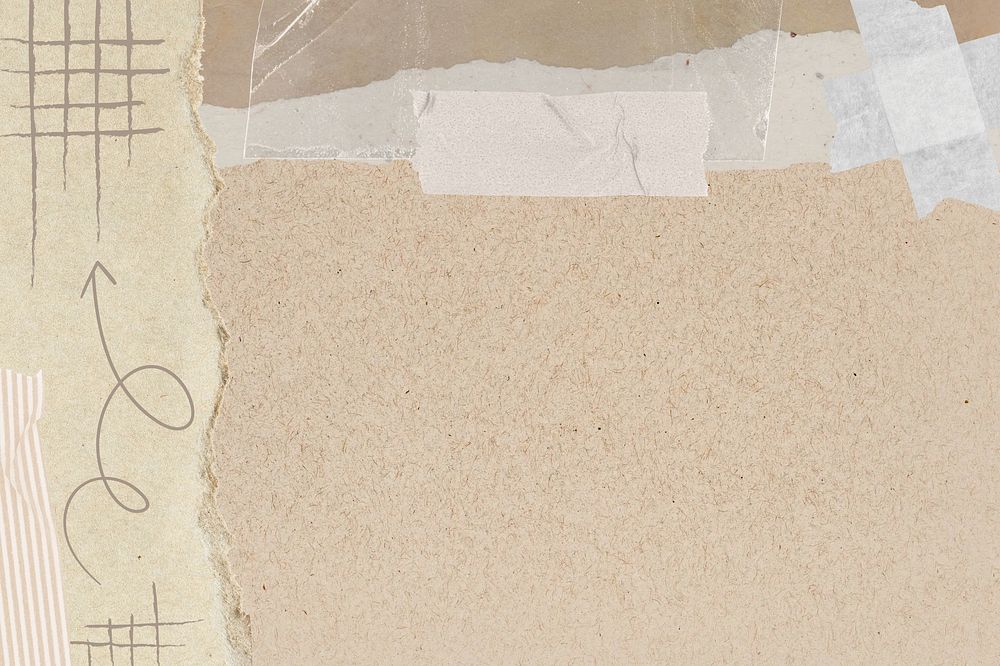 Brown ripped paper background, abstract border