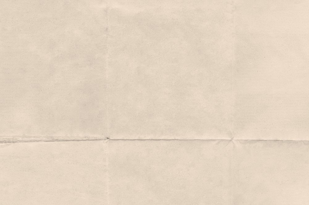 Beige wrinkled paper background, folded textured design