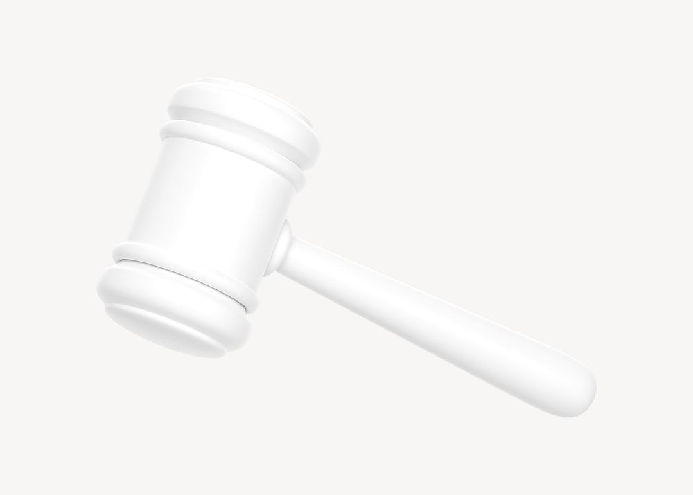 White gavel, 3D law illustration