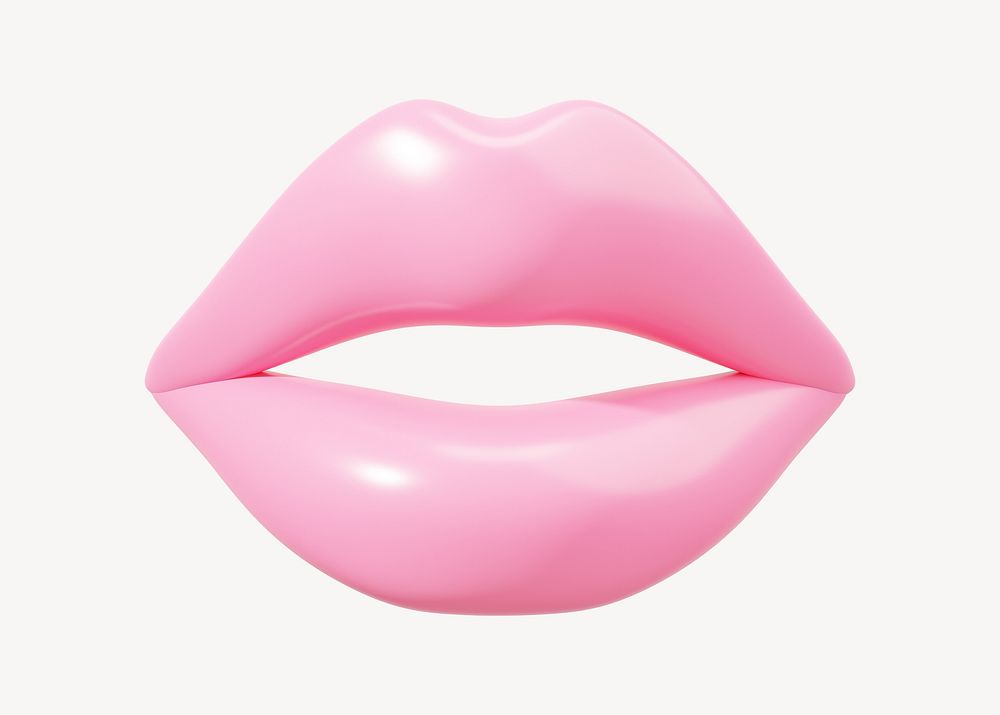 Pink woman's lips, 3D illustration