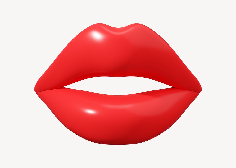 Red woman's lips, 3D illustration