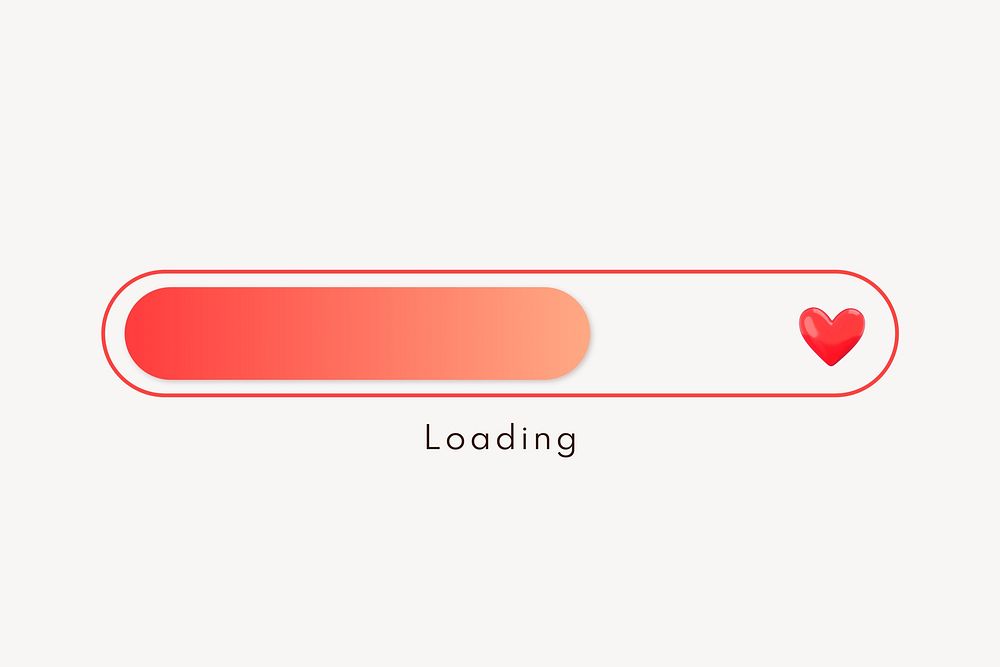 Heart loading bar, 3D love element