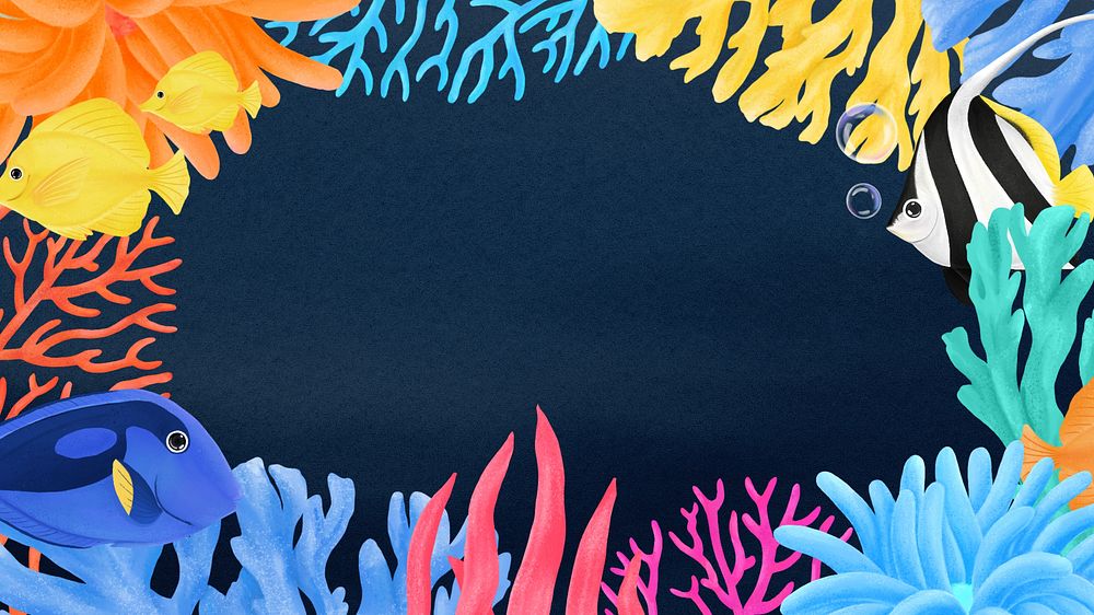 Coral reef frame desktop wallpaper background