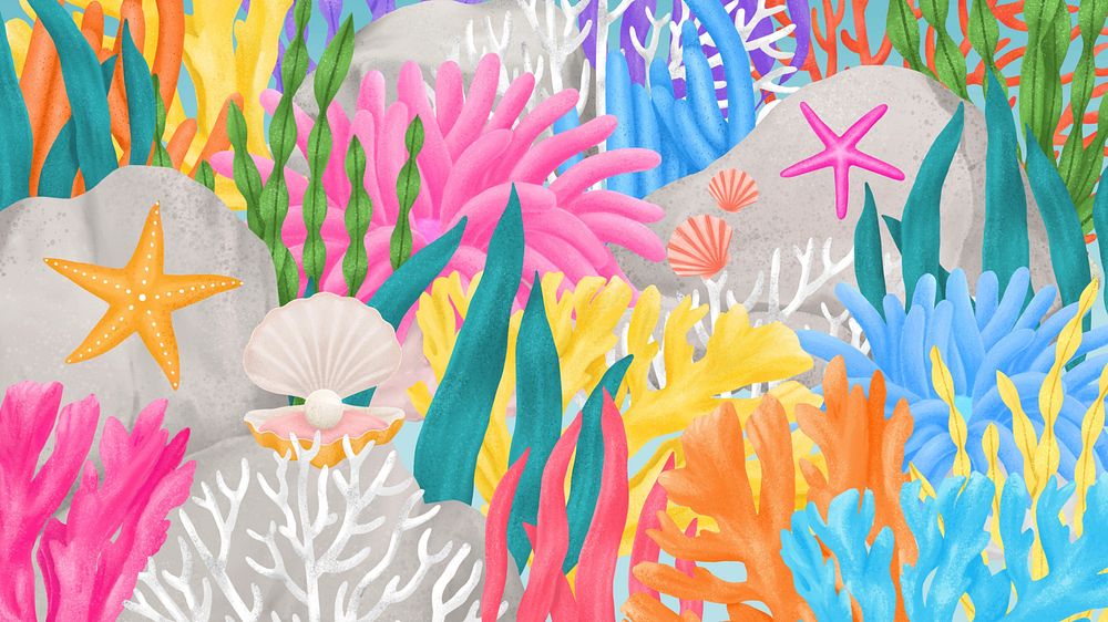 Coral reef pattern desktop wallpaper background