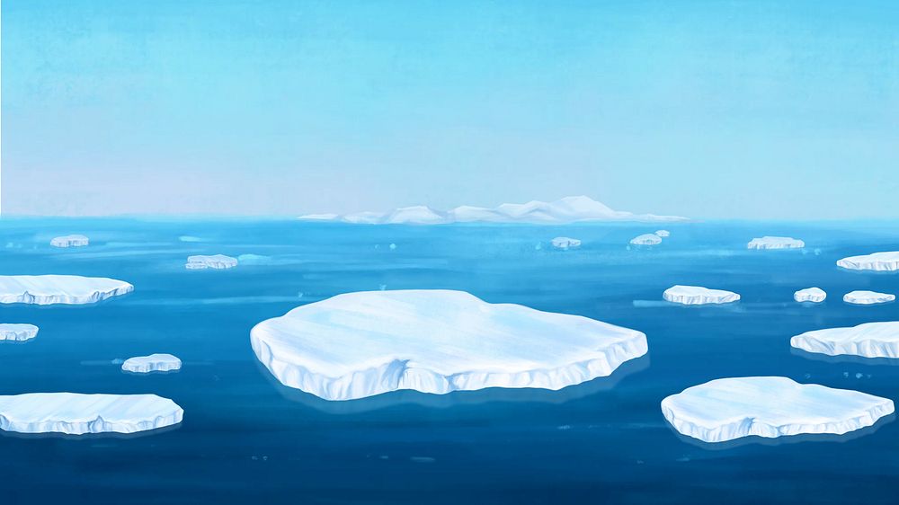 Arctic sea, blue desktop wallpaper background