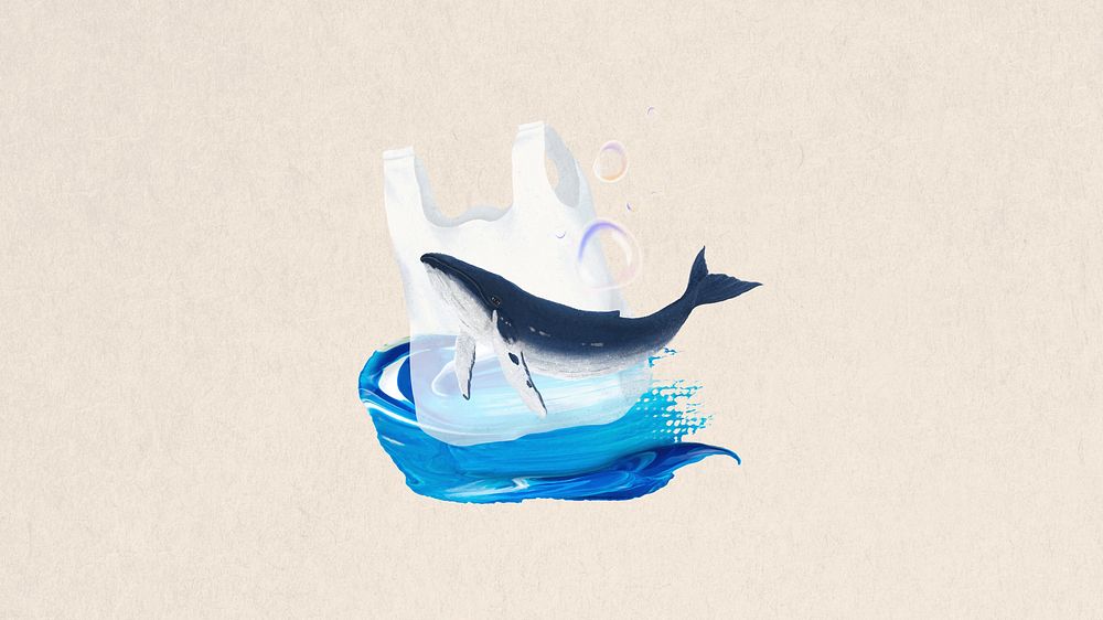 Ocean pollution, environment desktop wallpaper background