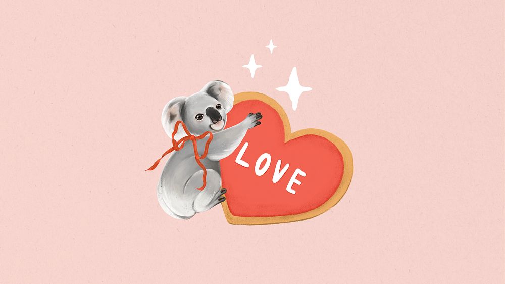 Valentine's koala desktop wallpaper background