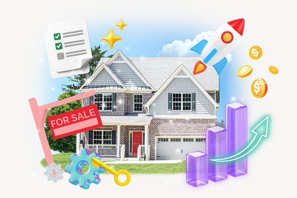 Home mortgage collage remix design