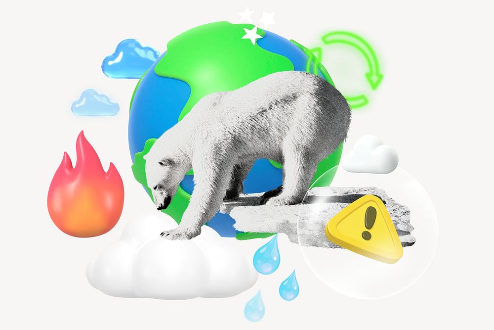 3D global warming collage remix design