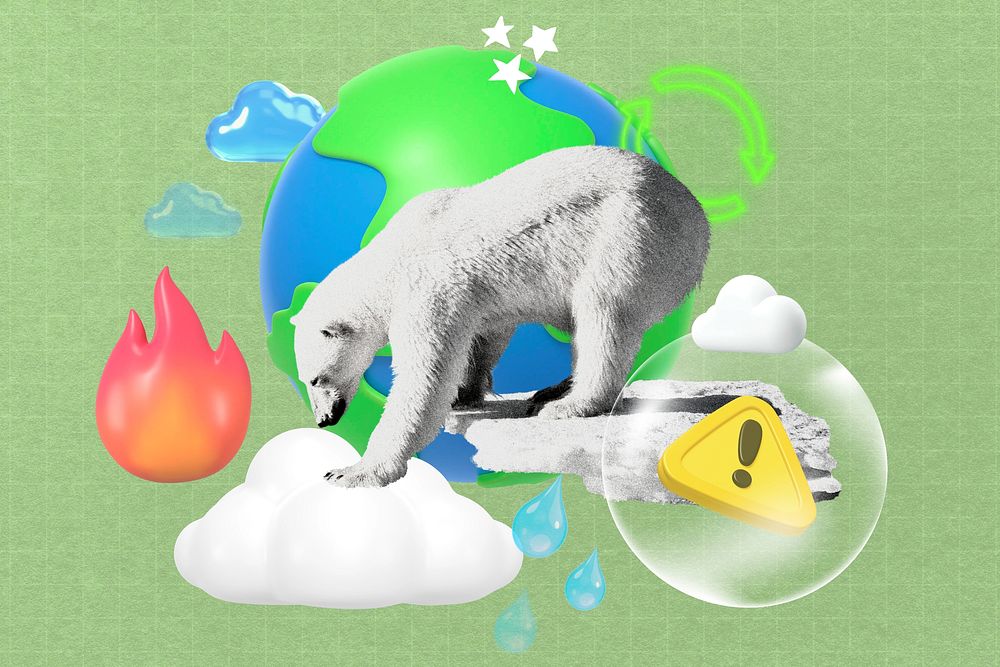 3D global warming collage remix design