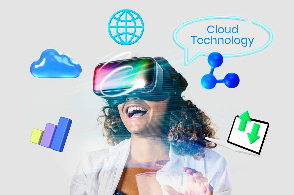 Cloud technology collage remix