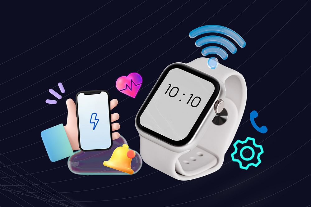 Smartwatch technology collage remix design