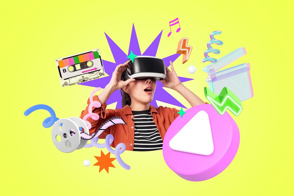 VR entertainment collage remix design