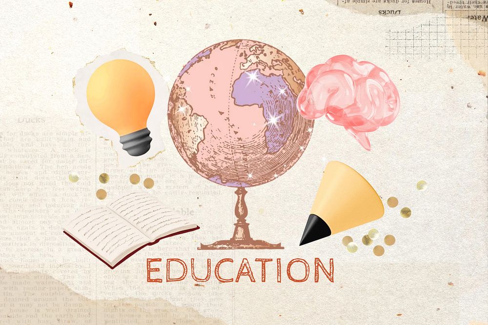 Education collage element, remix design