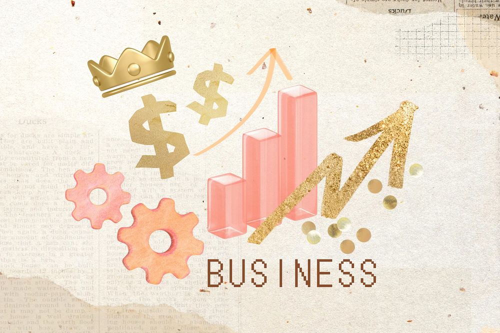Business growth collage element