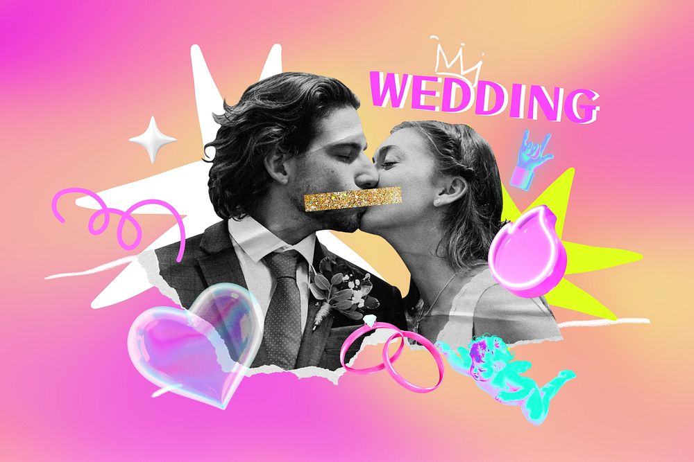 Wedding collage element remix