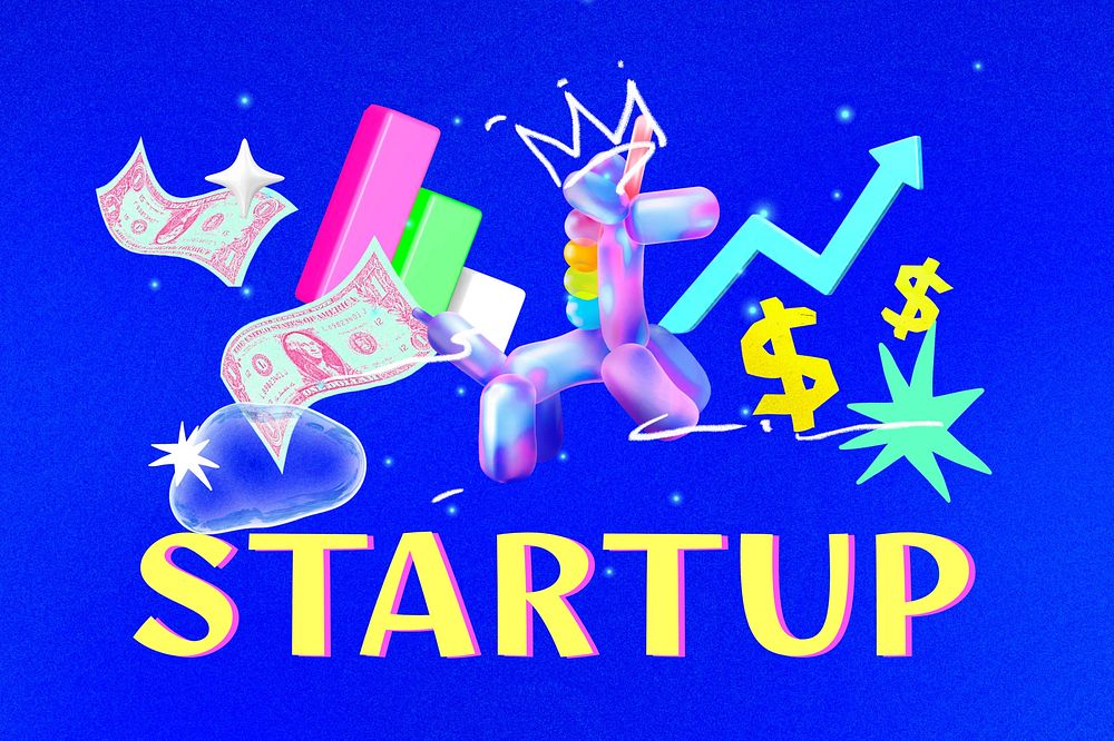 Startup business collage element remix