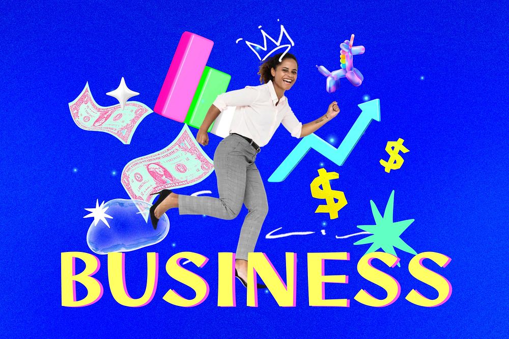 Growth business collage element remix